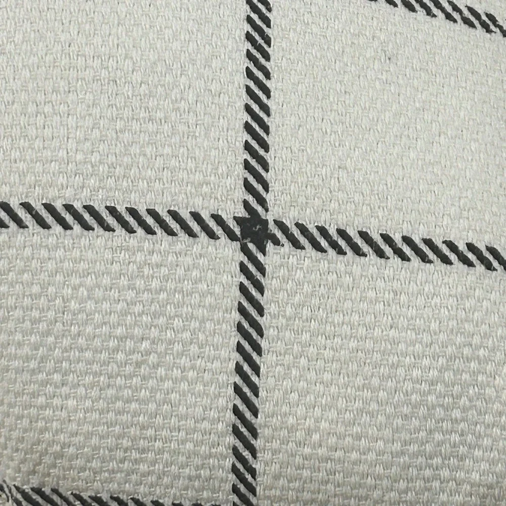 Merry Christmas Black and Cream Plaid Decorative Throw Pillow with Tassels 18x18